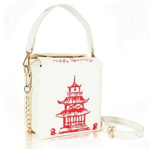 Chinese Takeout Purse Bag - Crossbody - Red White Gold - Novelty Fun